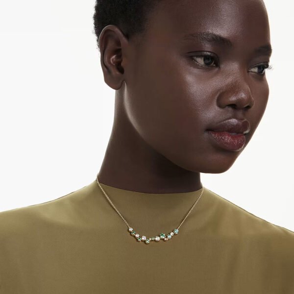 Swarovski Constella necklace Mixed cuts, Green, Gold-tone plated 5732247