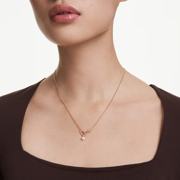 Swarovski Constella pendant Crystal pearl, Round cut, White, Rose gold-tone plated 5728589