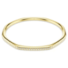Swarovski Dextera bangle Octagon shape, Round cut, White, Gold-tone plated