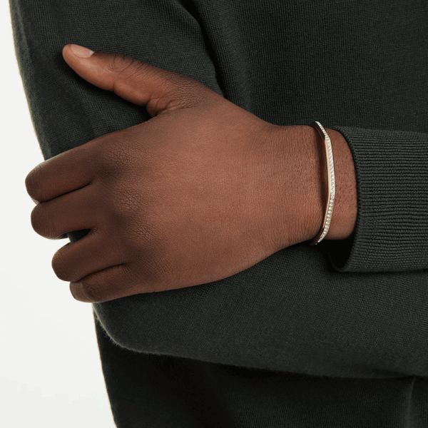 Swarovski Dextera bangle Octagon shape, Round cut, White, Gold-tone plated