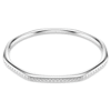 Swarovski Dextera bangle Octagon shape, Round cut, White, Rhodium plated