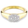 Swarovski Dextera ring Mixed cuts, White, Gold-tone plated