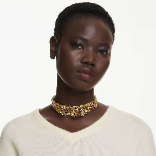 Swarovski Gema choker Mixed cuts, Yellow, Gold-tone plated 5708713