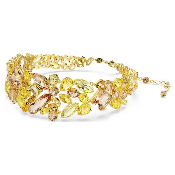 Swarovski Gema choker Mixed cuts, Yellow, Gold-tone plated 5708713