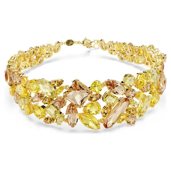 Swarovski Gema choker Mixed cuts, Yellow, Gold-tone plated 5708713