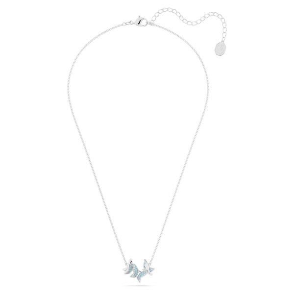 Swarovski Idyllia Lilia necklace Butterfly, Blue, Rhodium plated 5662181