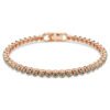 Swarovski Imber Emily Tennis bracelet Round cut, Black, Rose gold-tone plated 5734240