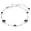 Swarovski Imber bracelet Round cut, Blue, Rhodium plated 5730679
