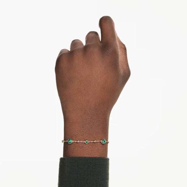 Swarovski Imber bracelet Round cut, Green, Gold-tone plated 5730676