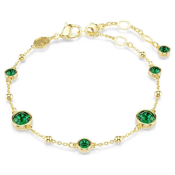 Swarovski Imber bracelet Round cut, Green, Gold-tone plated 5730676