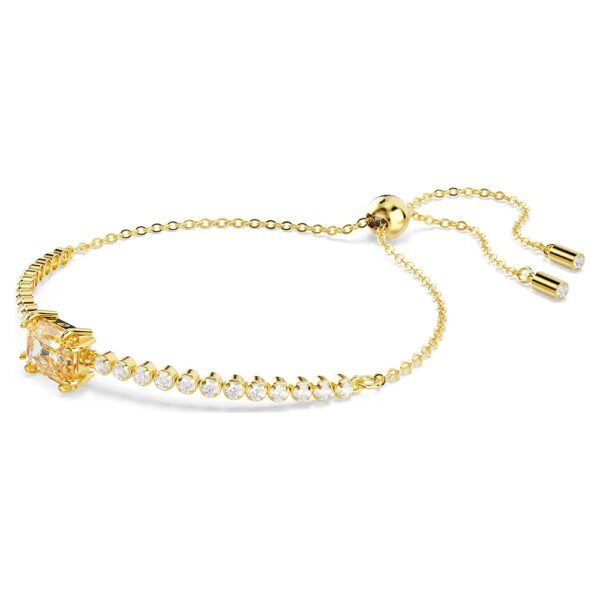 Swarovski Matrix Tennis bracelet Mixed cuts, Caramel, Gold-tone plated 5730699