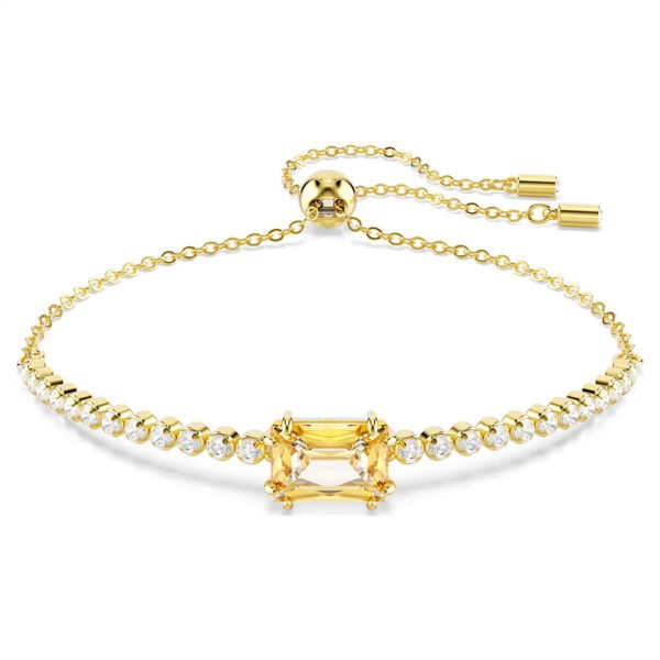 Swarovski Matrix Tennis bracelet Mixed cuts, Caramel, Gold-tone plated 5730699