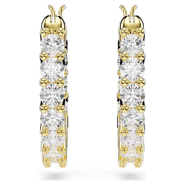 Swarovski Matrix Vittore hoop earrings Round cut, White, Gold-tone plated 5733398