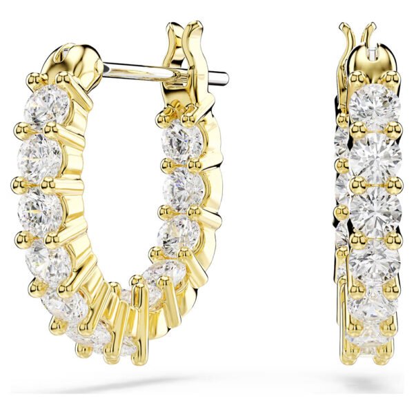 Swarovski Matrix Vittore hoop earrings Round cut, White, Gold-tone plated 5733398