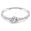 Swarovski Matrix bangle Baguette cut, Knot, White, Rhodium plated 5727120