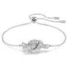 Swarovski Matrix bracelet Baguette cut, Knot, White, Rhodium plated 5731101