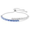 Swarovski Matrix bracelet Mixed cuts, Blue, Rhodium plated 5732266