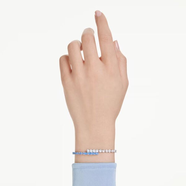Swarovski Matrix bracelet Mixed cuts, Blue, Rhodium plated 5732266