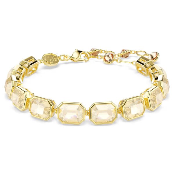 Swarovski Millenia Tennis bracelet Octagon cut, Caramel, Gold-tone plated 5720912