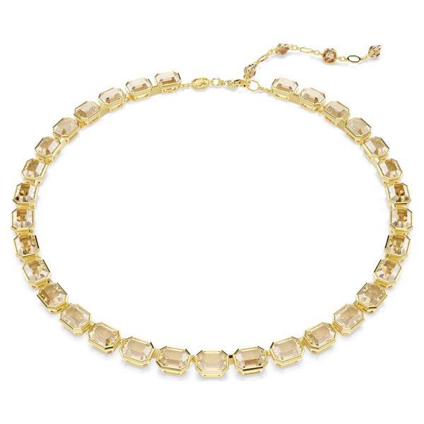 Swarovski Millenia Tennis necklace Octagon cut, Yellow, Gold-tone plated 5718674
