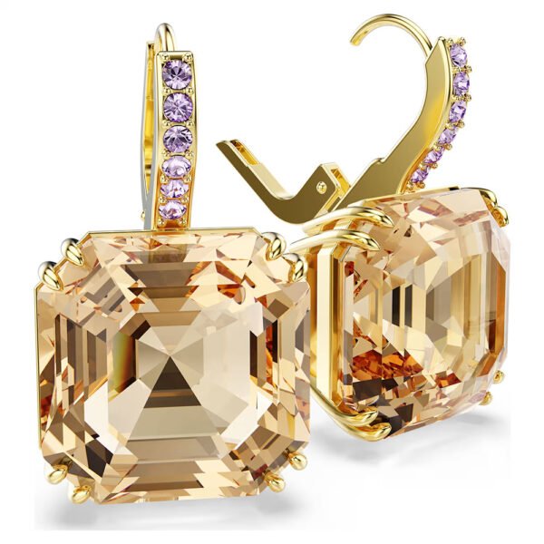 Swarovski Millenia drop earrings Mixed cuts, Caramel, Gold-tone plated 5725744
