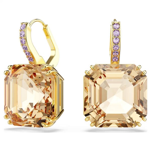 Swarovski Millenia drop earrings Mixed cuts, Caramel, Gold-tone plated 5725744