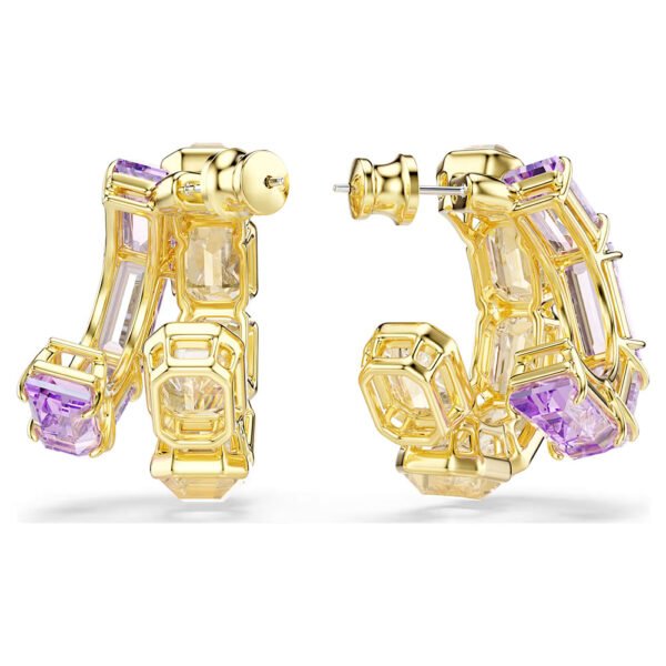 Swarovski Millenia hoop earrings Mixed cuts, Multicolored, Gold-tone plated 5725757