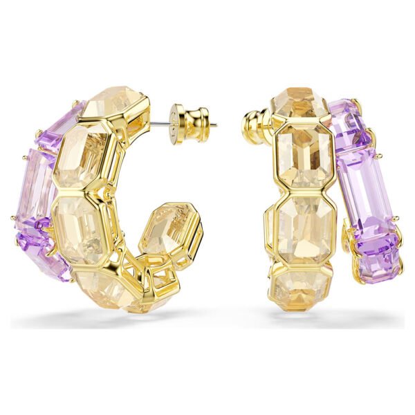Swarovski Millenia hoop earrings Mixed cuts, Multicolored, Gold-tone plated 5725757