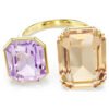 Swarovski Millenia open ring Octagon cut, Multicolored, Gold-tone plated