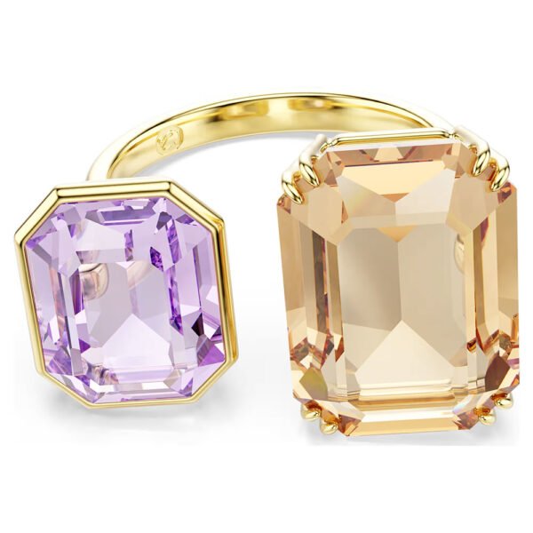 Swarovski Millenia open ring Octagon cut, Multicolored, Gold-tone plated