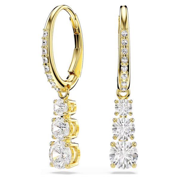Swarovski Stilla Attract hoop earrings Round cut, White, Gold-tone plated 5723300