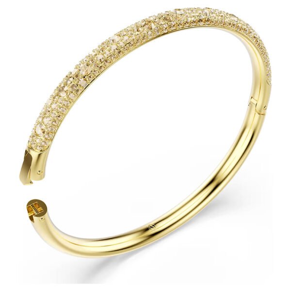 Swarovski Sublima bangle Snow pavé, White, Gold-tone plated