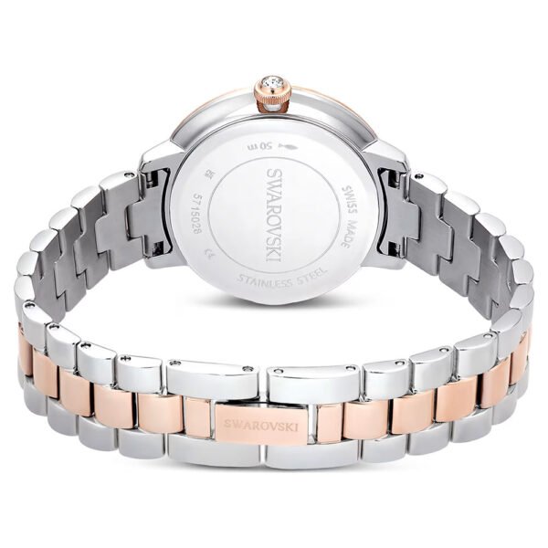 Swarovski Watch Swiss Made, Metal bracelet, Silver tone, Rose gold-tone finish 5715028