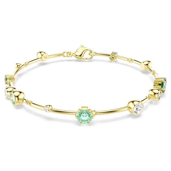 Swarovski Constella bracelet Mixed cuts, Green, Gold-tone plated 5722478
