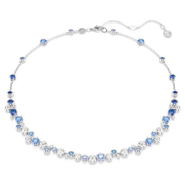 Swarovski Constella necklace Mixed cuts, Blue, Rhodium plated 5732255