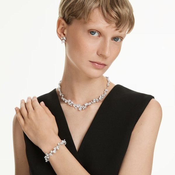 Swarovski Constella set Mixed cuts, White, Rhodium plated 5738285