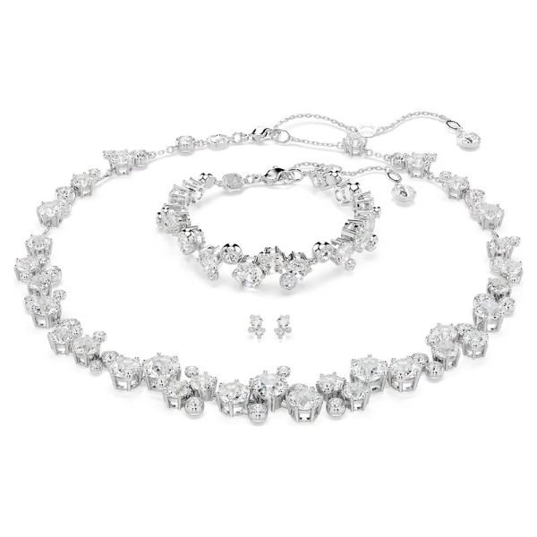 Swarovski Constella set Mixed cuts, White, Rhodium plated 5738285