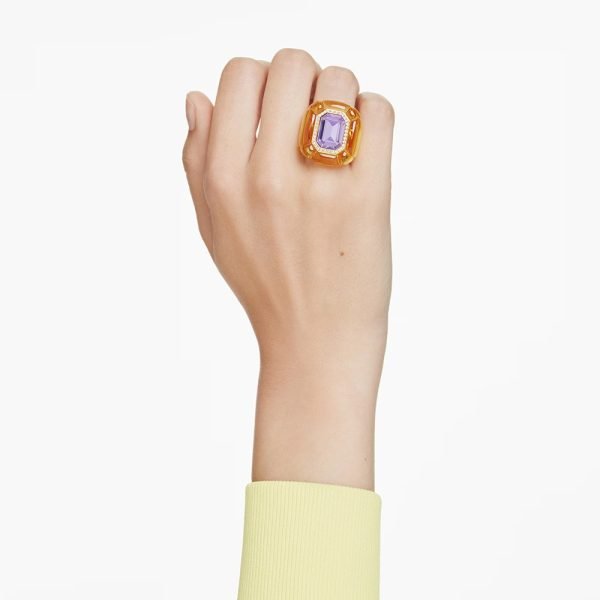 Swarovski Dulcis cocktail ring Cushion cut, Pavé, Yellow