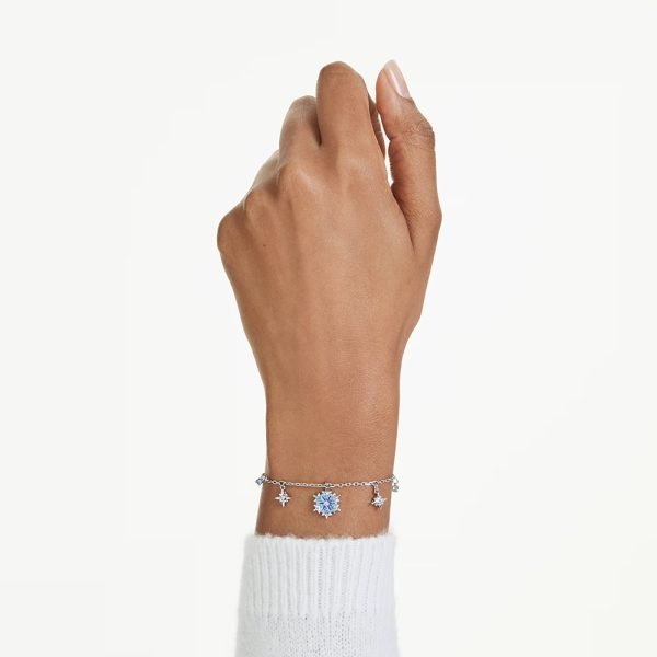 Swarovski Magic bracelet Snowflake, Blue, Rhodium plated 5734244