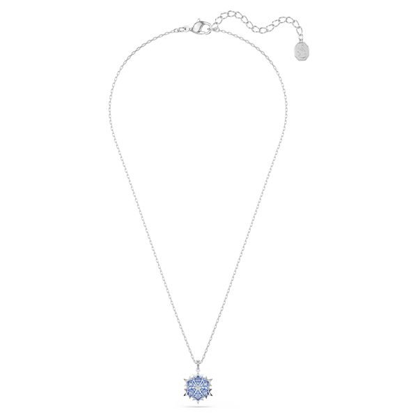Swarovski Magic pendant Snowflake, Blue, Rhodium plated 5735399