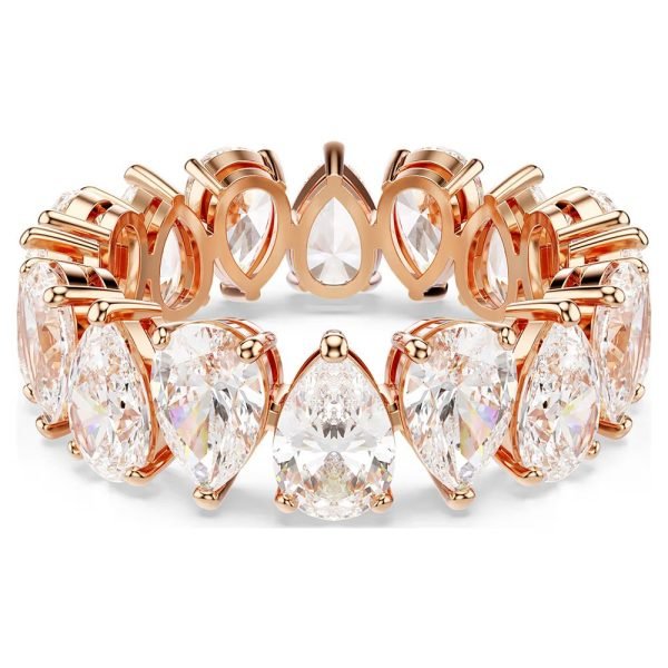 Swarovski Matrix Vittore ring Pear cut, White, Rose gold-tone finish