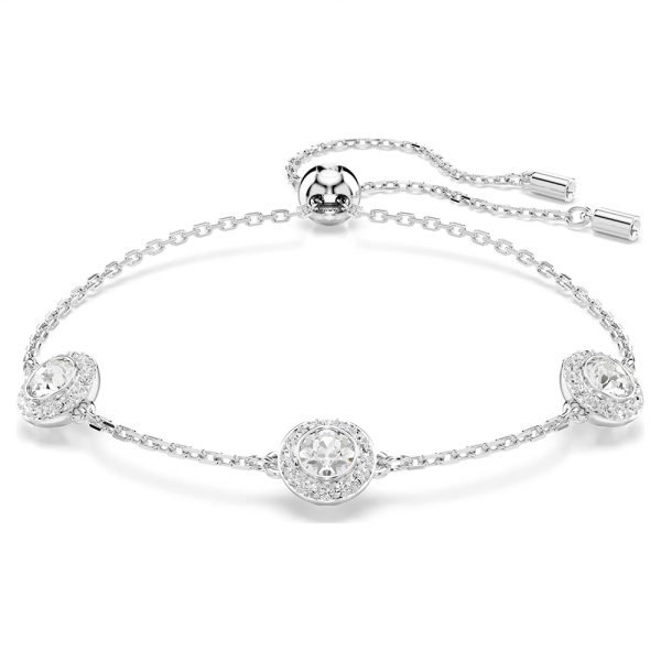 Swarovski Una Angelic bracelet Round cut, Double sided motifs, White, Rhodium plated 5732272