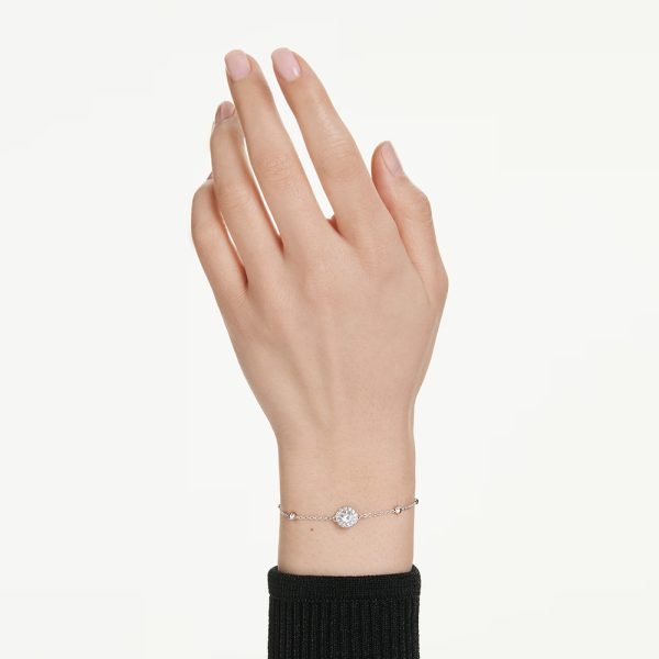 Swarovski Una Angelic bracelet Round cut, White, Rhodium plated 5733196
