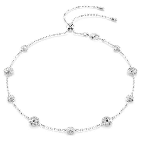 Swarovski Una Angelic necklace Round cut, Double sided motifs, White, Rhodium plated 5732275