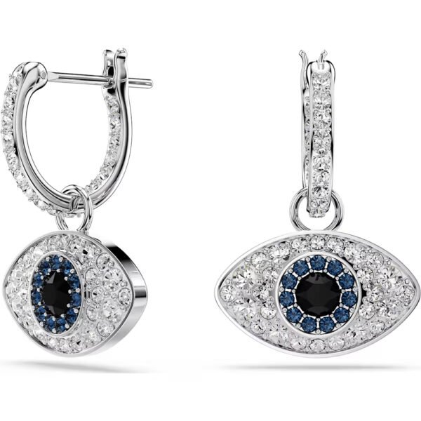 Swarovski Symbolica drop earrings Evil eye, Blue, Rhodium plated 5710939